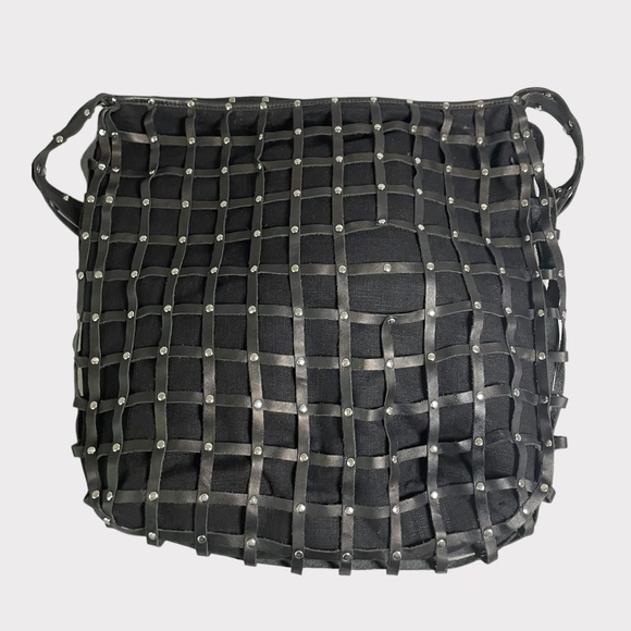 STAUD - Joe Studded Slouchy Shoulder Bag - Black/Silver - Picture 3 of 6